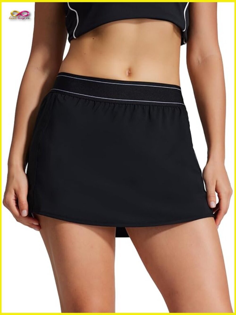 High Waisted Tennis Skort with Pockets Inner Shorts Athletic Skirt Running